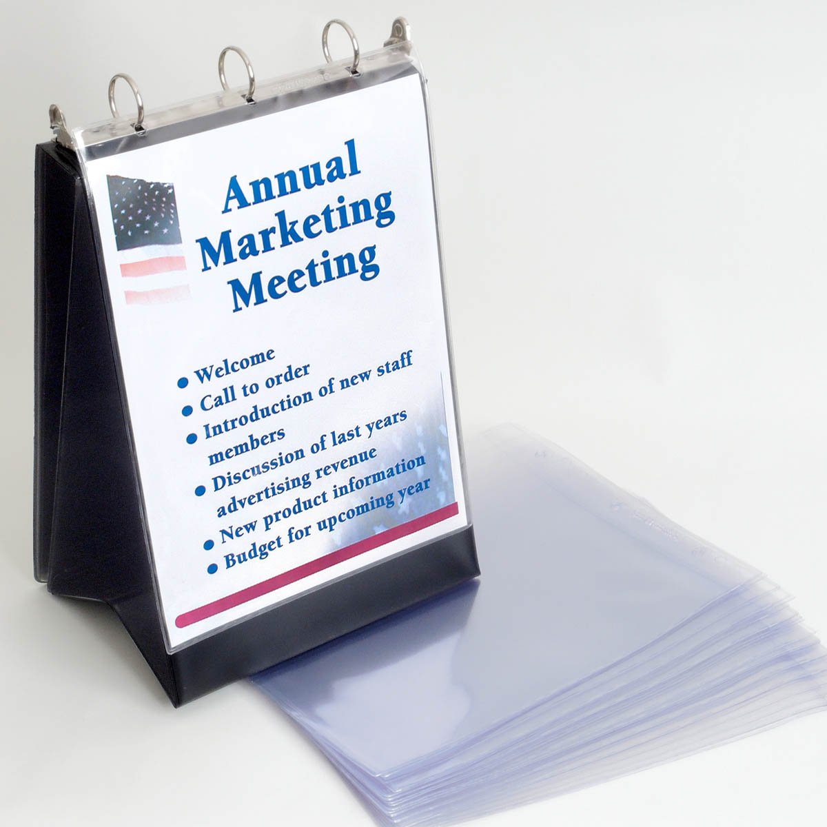 StoreSMART® Flip Chart Easel Binder with 25 Vinyl Sheet Protectors - VH430KIT-1 | Portable Presentation Display for Office Meetings, Classroom Teaching & Business Training
