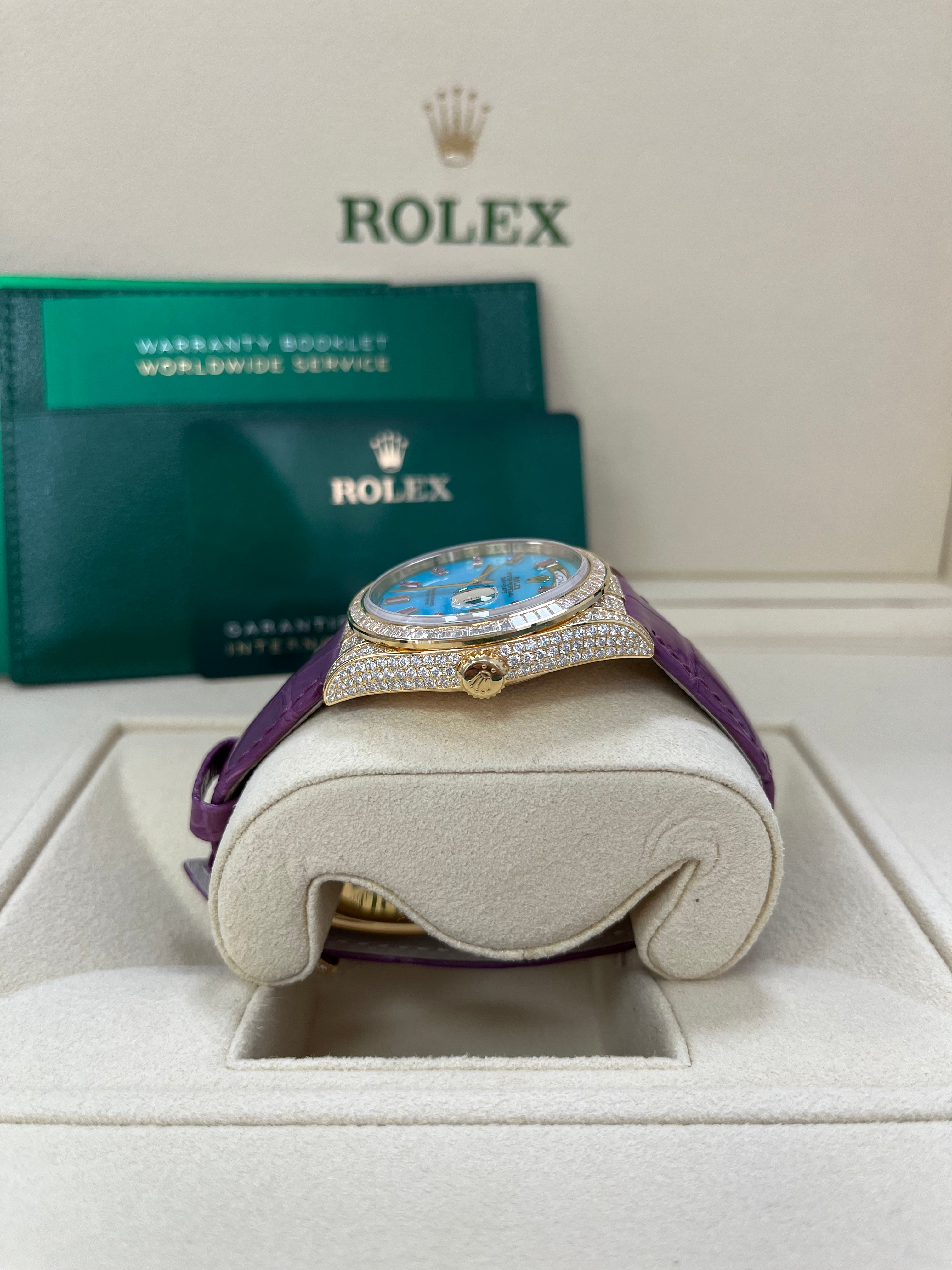 Luxury Rolex Day Date 128458TBR 18K Gold Men's Watch - Perfect for Business, Formal Events & Special Occasions