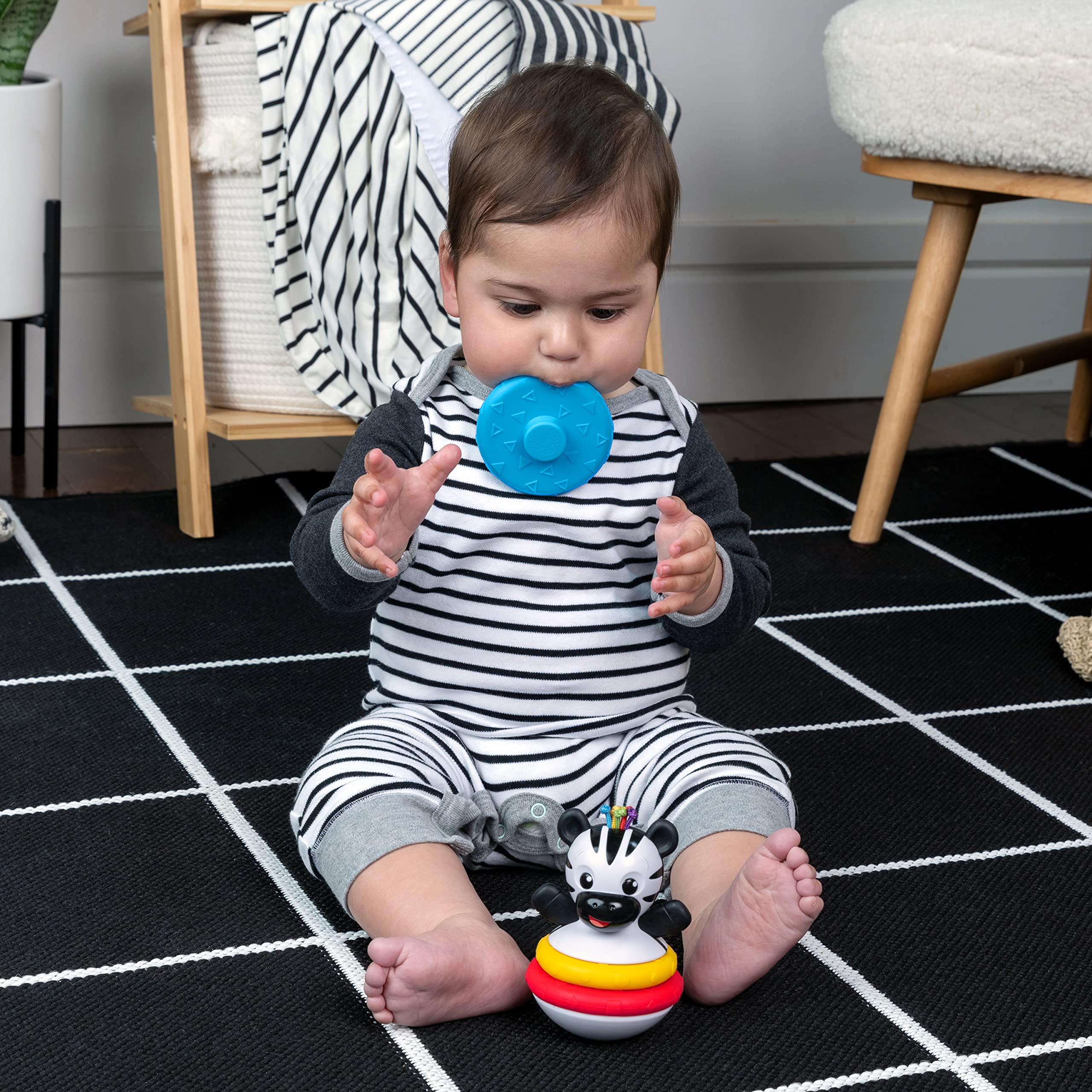 Baby Einstein Stack & Wobble Teether Toy - BPA Free for Infants 3M+ | Learning & Playtime