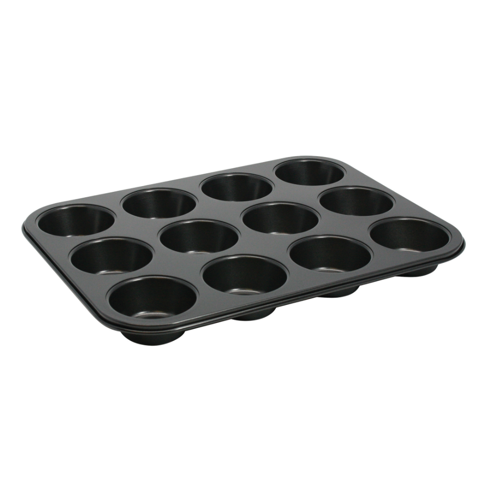 Winco 12 Cup Non-Stick Muffin Pan - Premium Bakeware for Cupcakes, Muffins & More - Perfect for Home Baking, Parties & Gifts