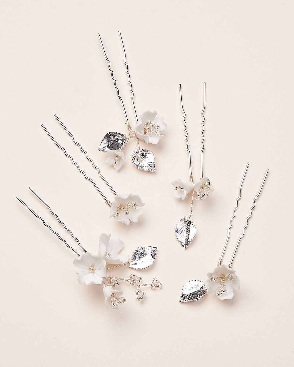 Floral Hair Pins for Women - Elegant Sara Hair Clips Set of 5 - Perfect for Weddings, Parties & Everyday Style