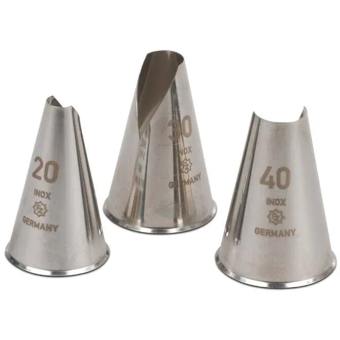 St Honore Pastry Tubes - 3 Pack Professional Baking Piping Tips for Cream, Frosting & Dessert Decorating - Perfect for Cakes, Cupcakes & French Pastries