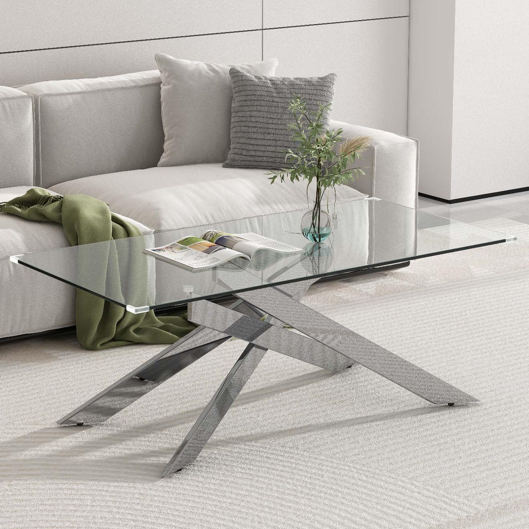 3-Piece Modern Glass Coffee Table Set - 47