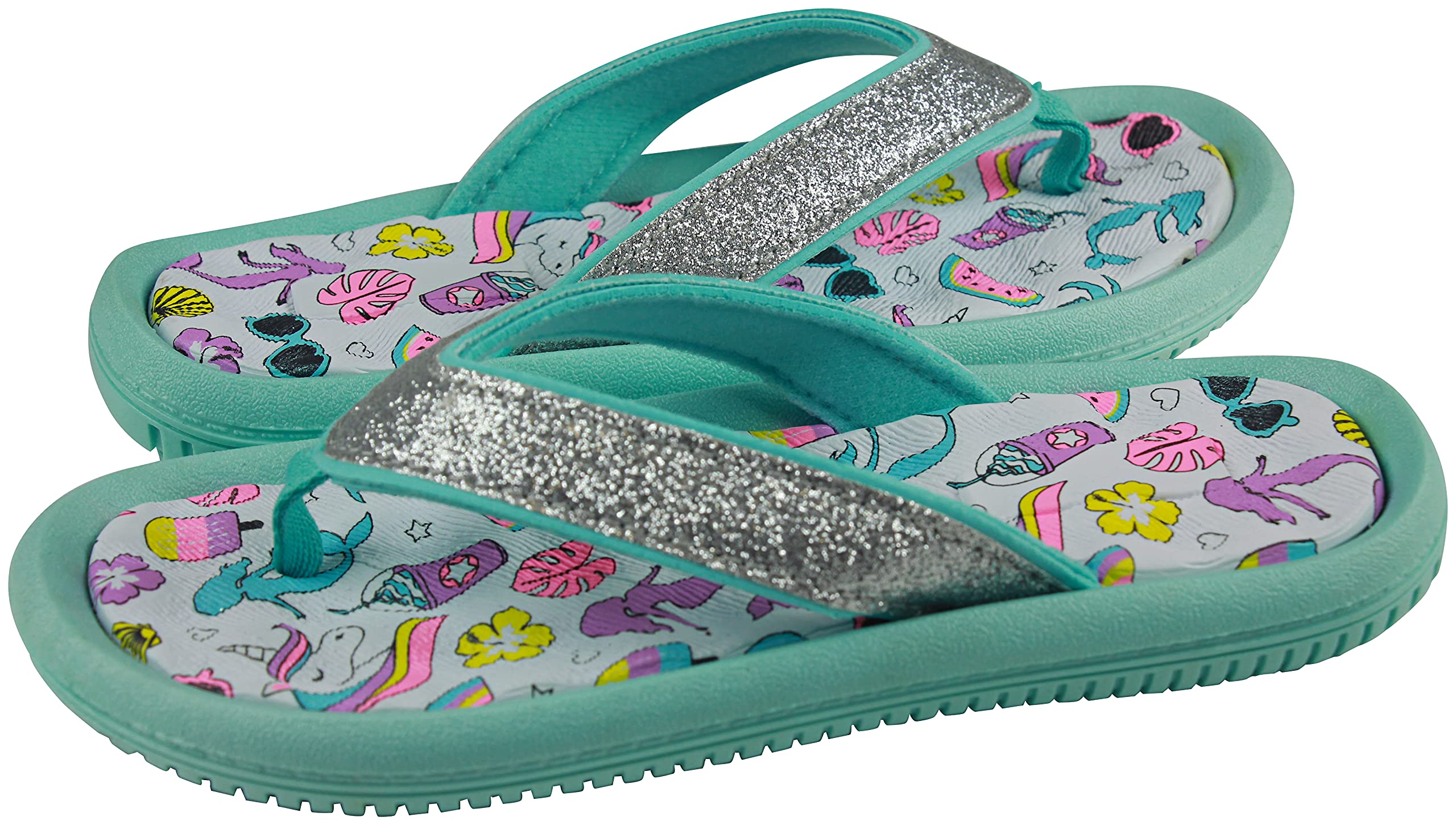 Capelli New York Girls Fashion Pool Slide Sandals - Comfortable Water Shoes for Beach, Swimming & Summer Outfits