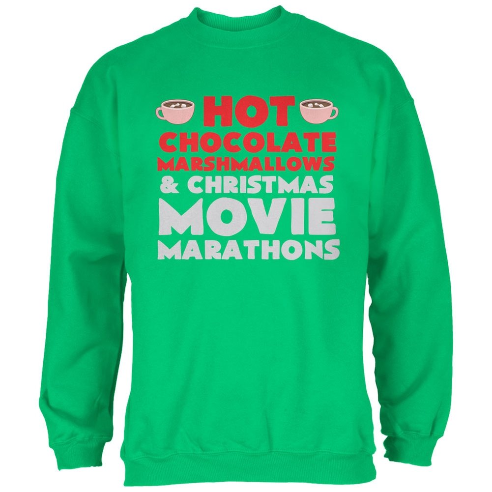 Old Glory Christmas Hot Chocolate Irish Green Adult Sweatshirt - Medium | Cozy Holiday Pullover for Winter Parties & Festive Gatherings
