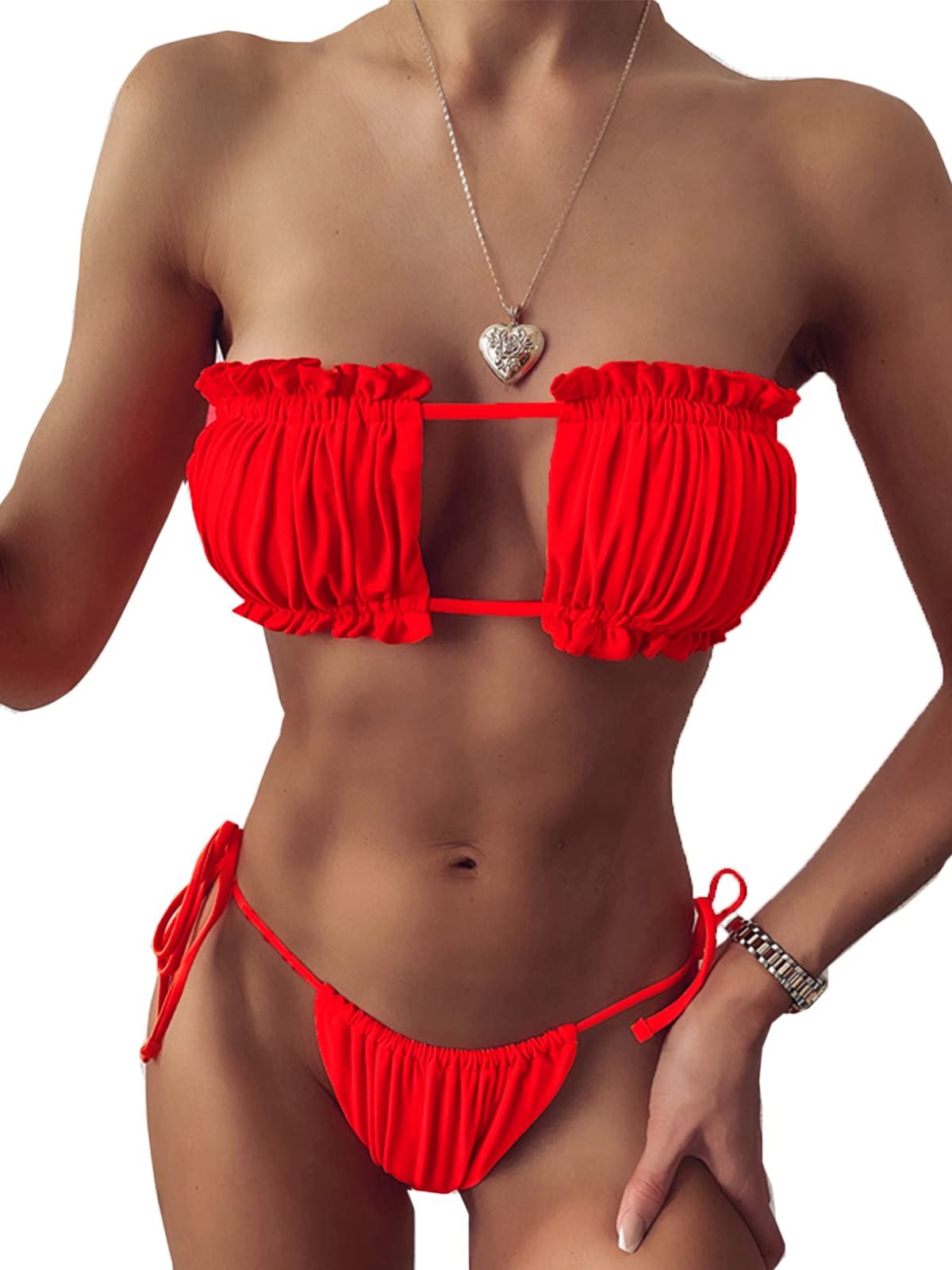 Sexy Ruffle Bikini Set for Women - Beach & Pool Swimwear