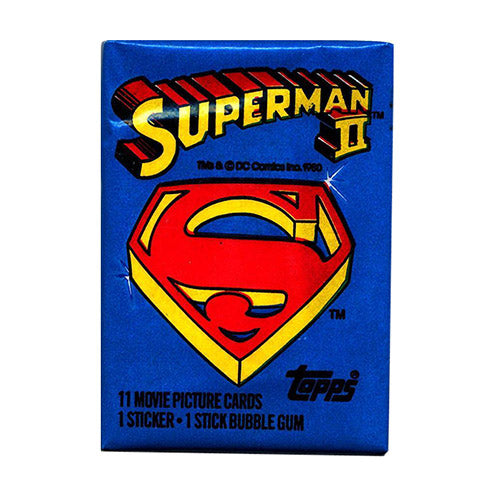 1980 Topps Superman II Movie Trading Cards - Unopened Vintage Pack - Collectible Memorabilia for DC Comics Fans & Card Collectors - Perfect for Display, Gifts, and Investment