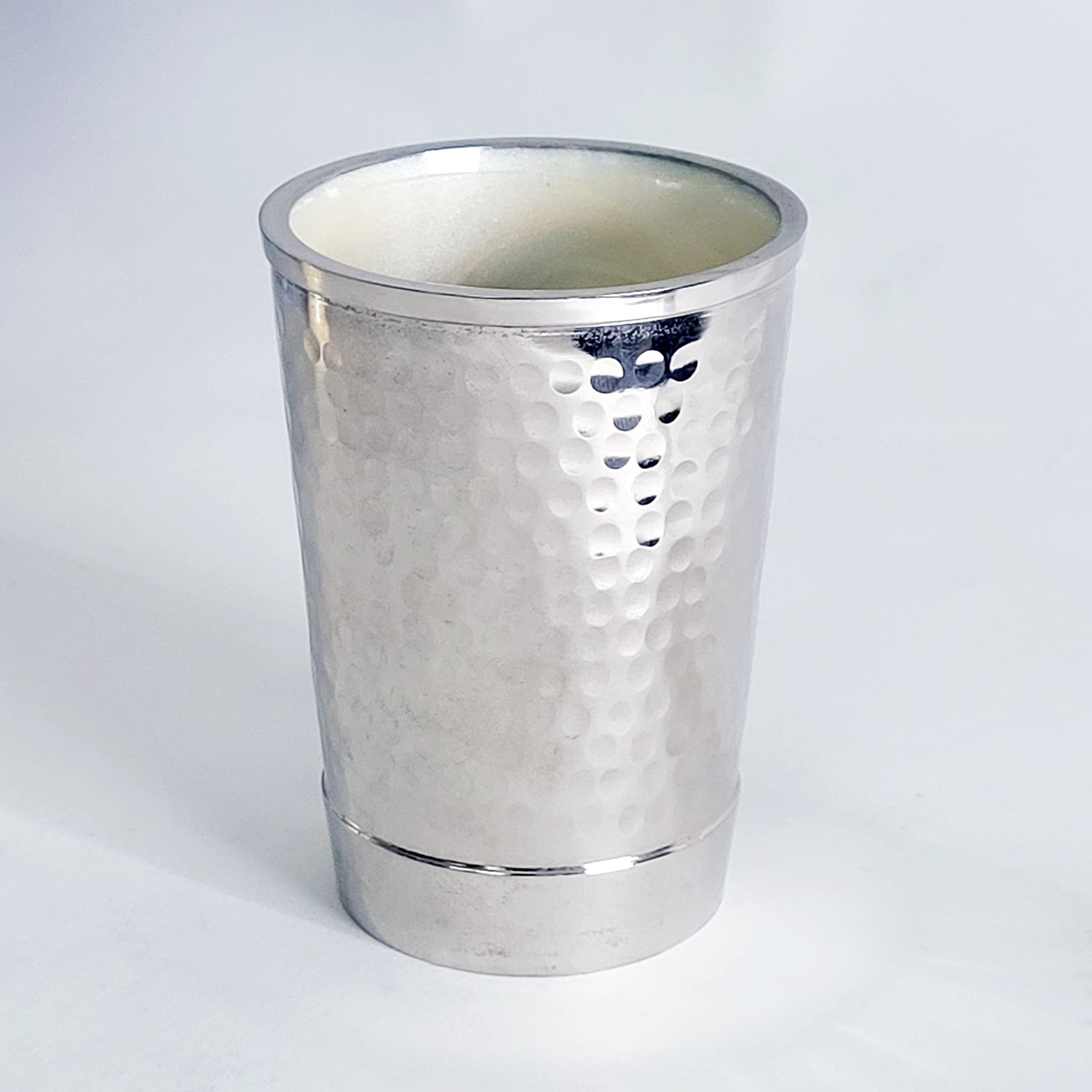 Modern Hand-Painted Enamel Dreidel Wine Fountain Kiddush Cup Set - Removable Fountain for 8 Cups, Family Serving Plate for Shabbat & Jewish Holidays (Beige/Silver) - Perfect for Family Gatherings, Holiday Celebrations & Religious Ceremonies