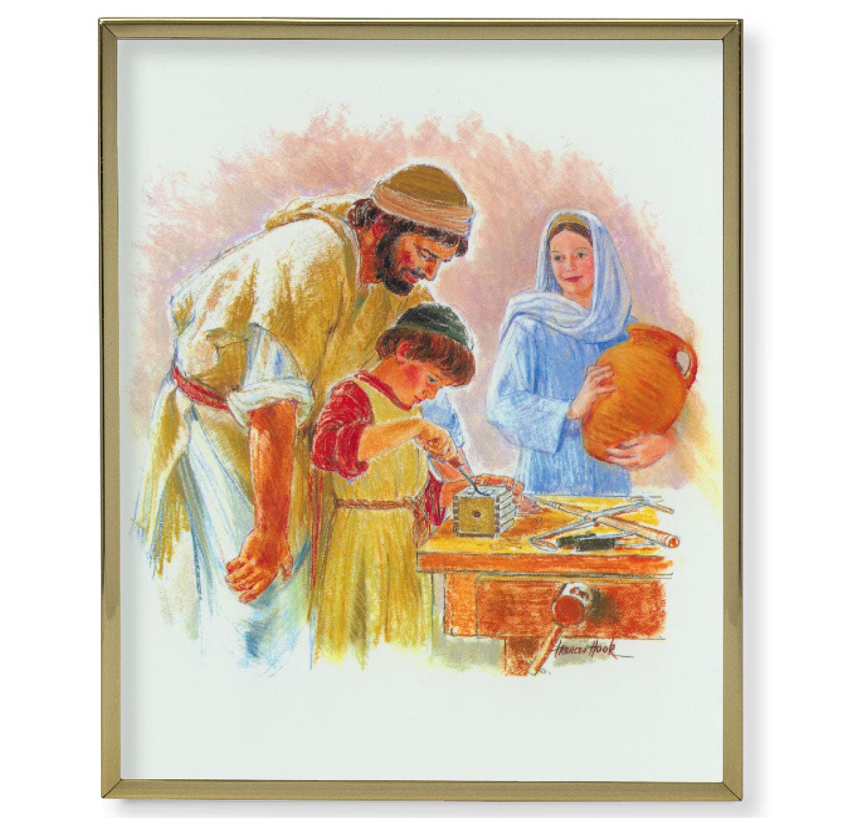 Jesus the Carpenter Framed Plaque - Large Gold Religious Wall Art for Home, Church & Office Decor | Inspirational Christian Gift