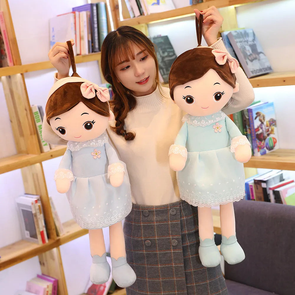40cm Kawaii Plush Doll with Lace Skirt - Soft Stuffed Animal Toy for Baby Girls, Cute Birthday & Valentine's Gift for Kids - Perfect for Cuddling, Nursery Decor, and Imaginative Play