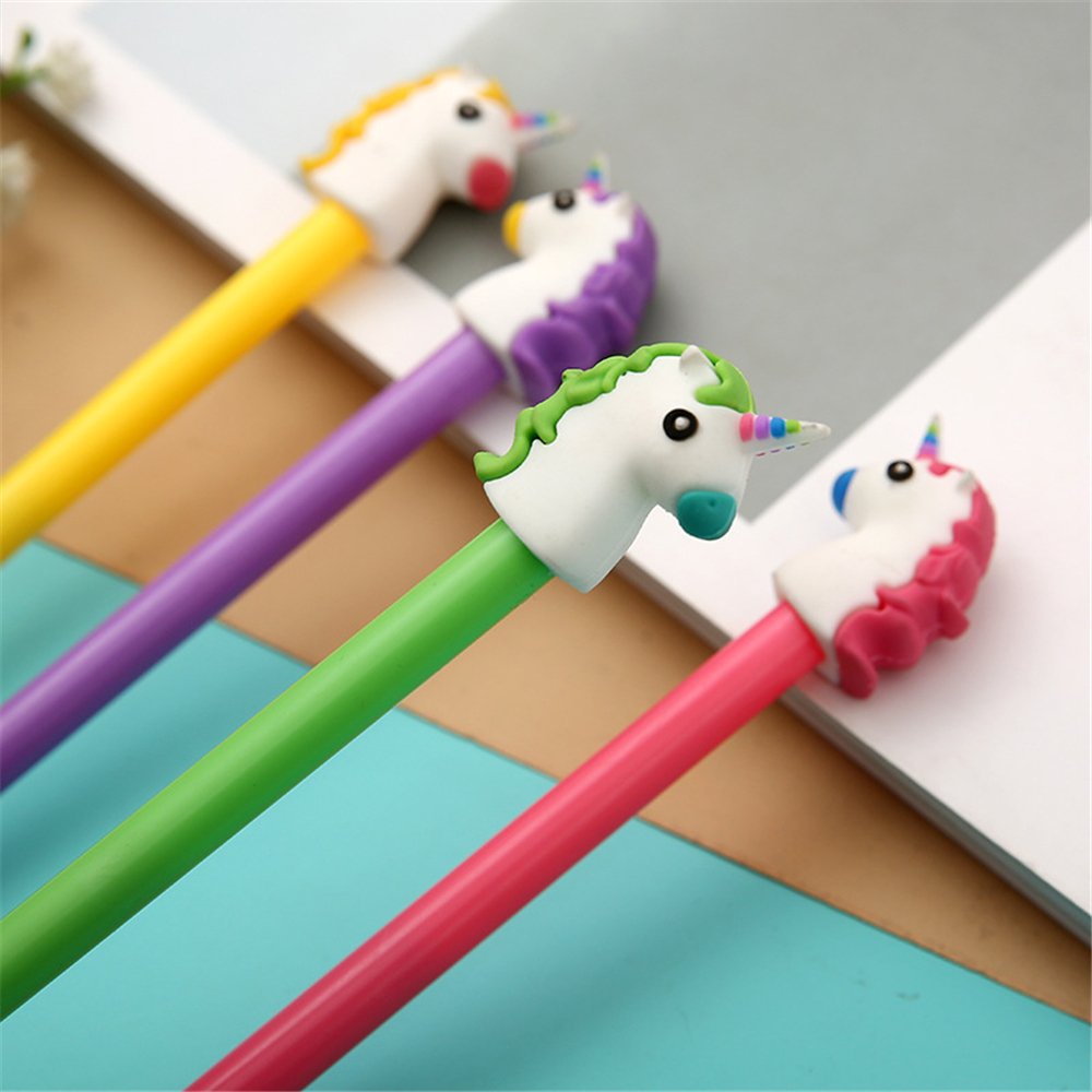 Kawaii Unicorn Gel Pens - 12 Pack Cute Colorful Ink Pens for School, Office & Kids Writing | Fun Stationery Supplies for Girls, Boys & Students | Perfect for Note Taking, Journaling & Gift Giving