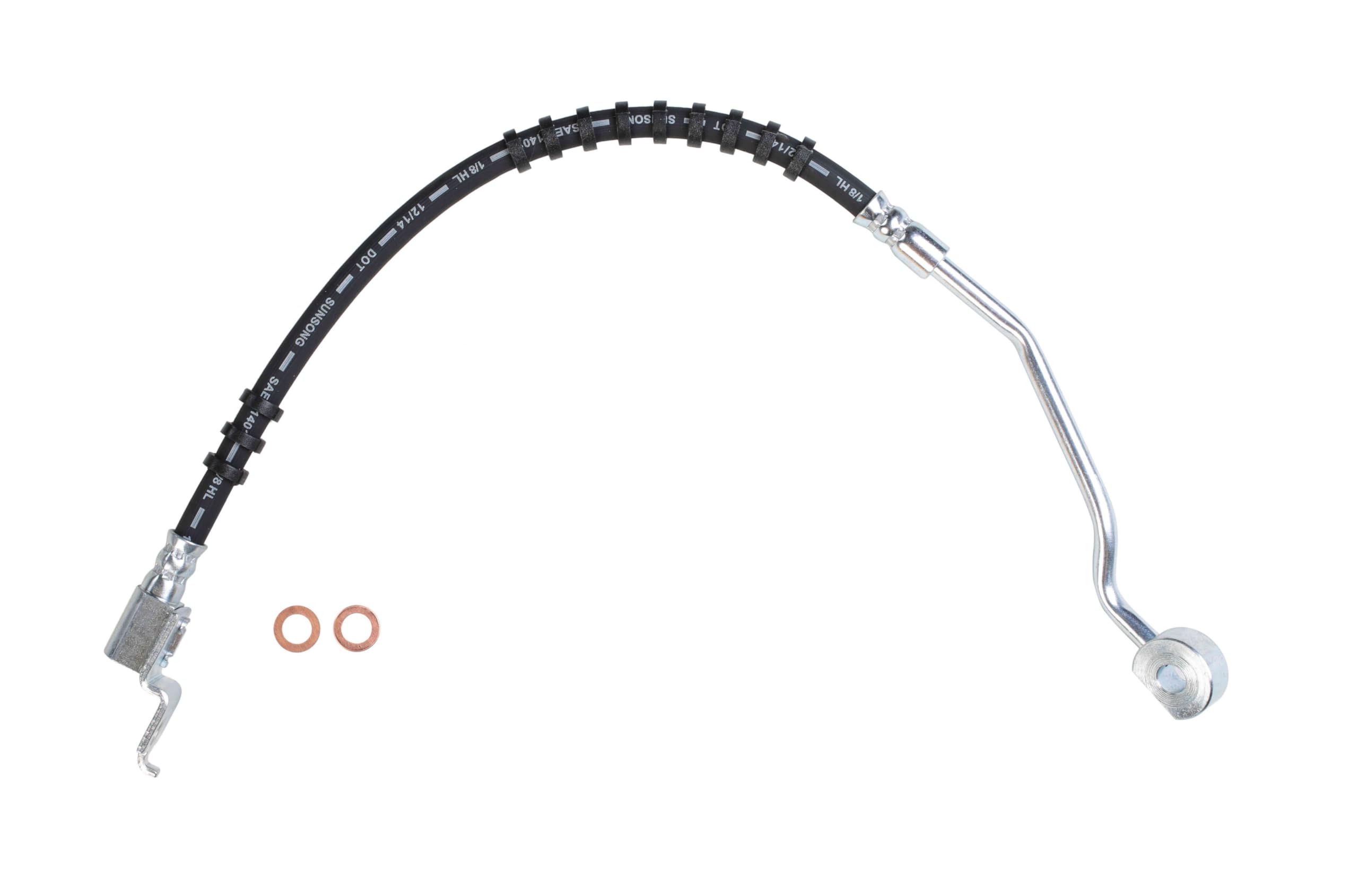 Sunsong 2203114 Brake Hydraulic Hose - High Performance Replacement for Trucks & SUVs - Durable DOT Approved Brake Line - Perfect for Off-Roading, Towing & Heavy Duty Use