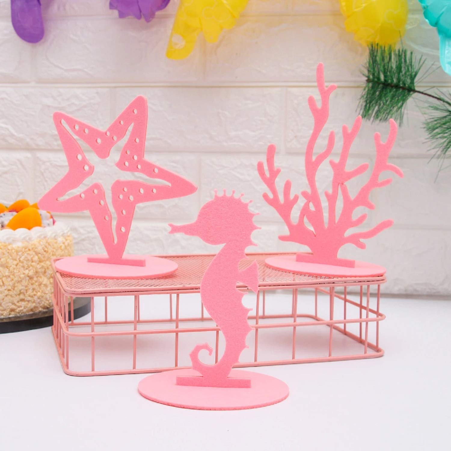 DIY Mermaid Party Felt Decorations Kit - 20PCS Ocean Themed Birthday & Graduation Party Supplies - Table Centerpieces, Wall Decor, Photo Booth Props for Girls' Under the Sea Celebration