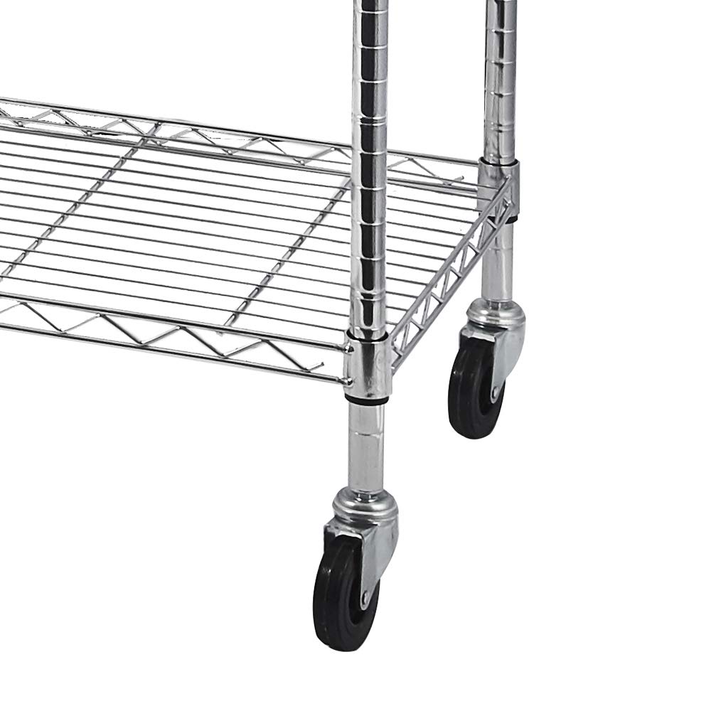 5-Tier Adjustable Metal Storage Shelf - Heavy Duty Wire Shelving Unit for Pantry, Closet, Kitchen, Laundry & Bathroom Organization - Space Saving Storage Rack (Silver) - Perfect for Home, Office & Garage Storage Solutions