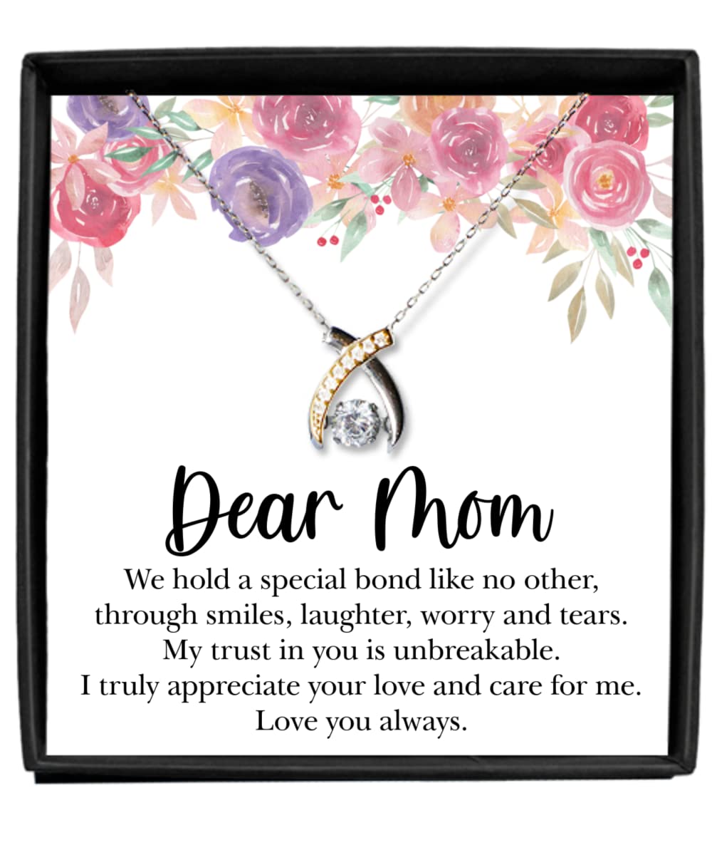 Personalized Mom Necklace - Heartfelt Birthday Gift from Daughter or Son, Perfect for 40th 50th 60th 70th Milestones, I Love You Mother's Day Jewelry, Ideal for Daily Wear and Special Occasions