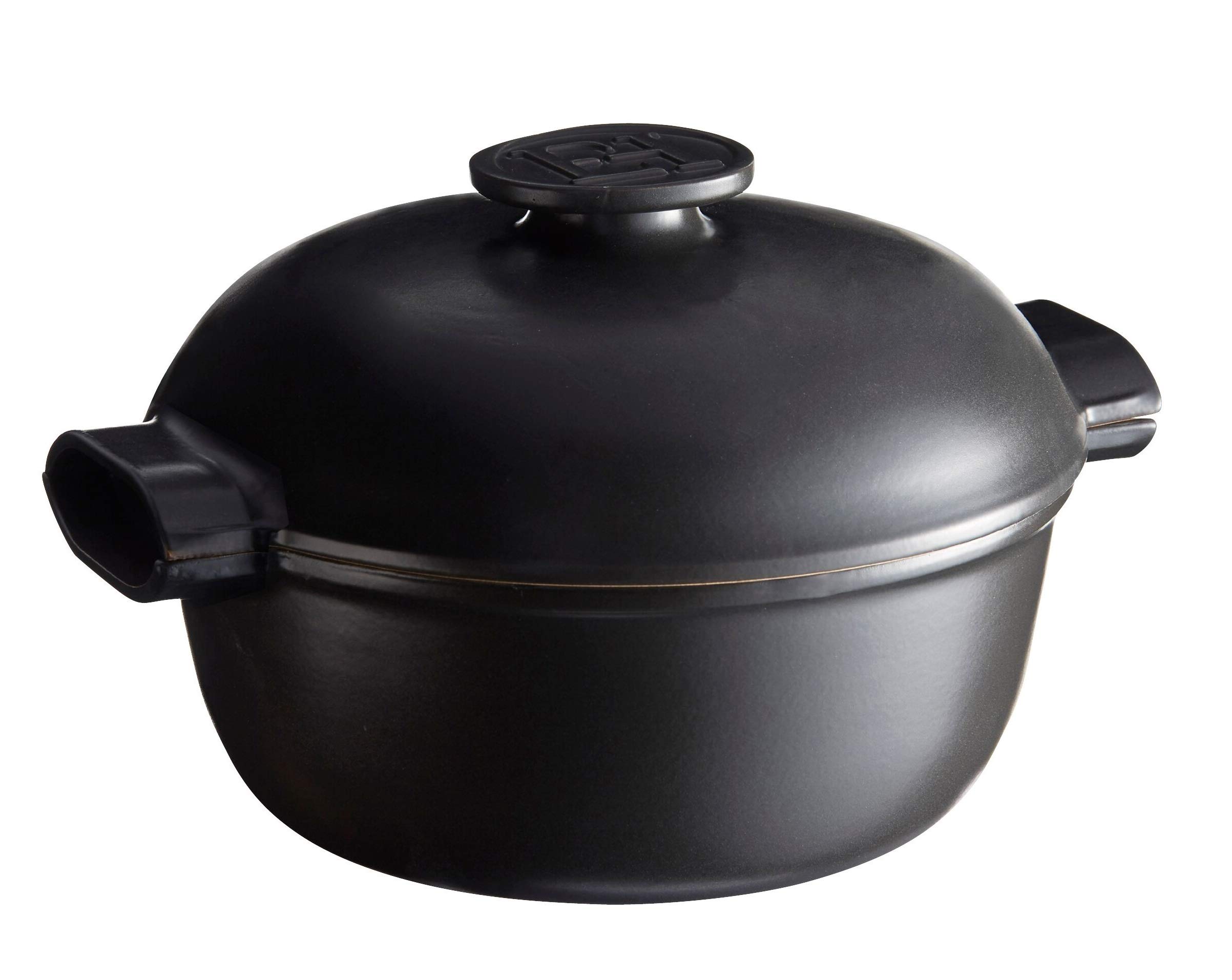Emile Henry Delight 4L Ceramic Round Dutch Oven in Slate - Premium French Cookware for Baking, Roasting & Slow Cooking - Perfect for Soups, Stews & Bread Making
