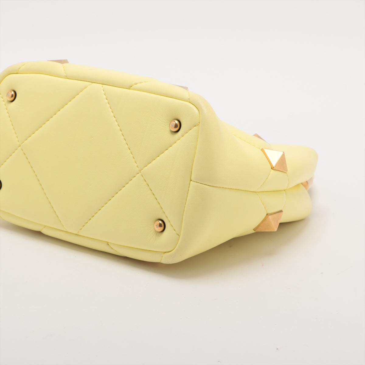 Valentino Garavani Roman Stud Leather Shoulder Bag - Yellow Luxury Designer Handbag for Women | Perfect for Parties, Date Nights & Special Occasions