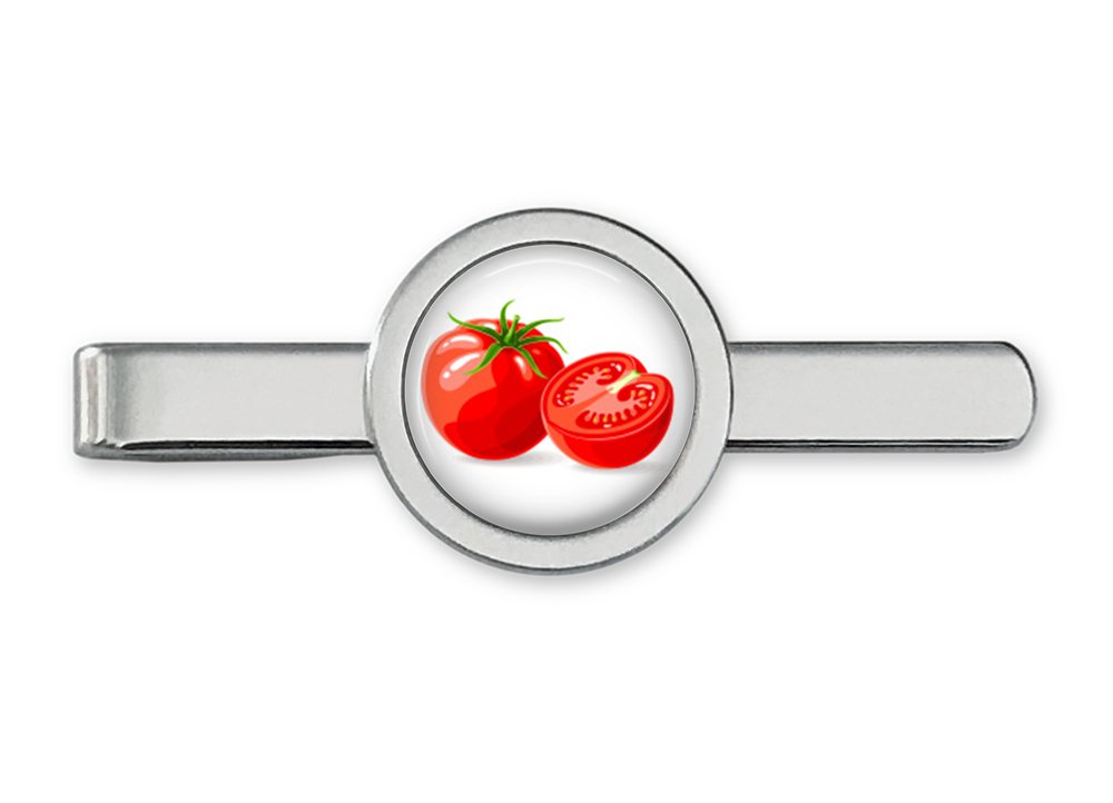 Cherry Tomato Tie Clip & Cufflinks Set - Stainless Steel Novelty Office Accessories for Men - Perfect for Weddings, Business Meetings & Formal Events