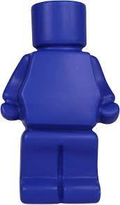 Blue Block Man Planter - Unique Succulent & Cactus Holder for Home Office Desk Decor