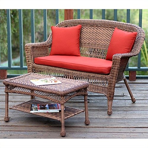 Jeco Wicker Patio Set with Cushion - Outdoor Seating for Garden & Poolside