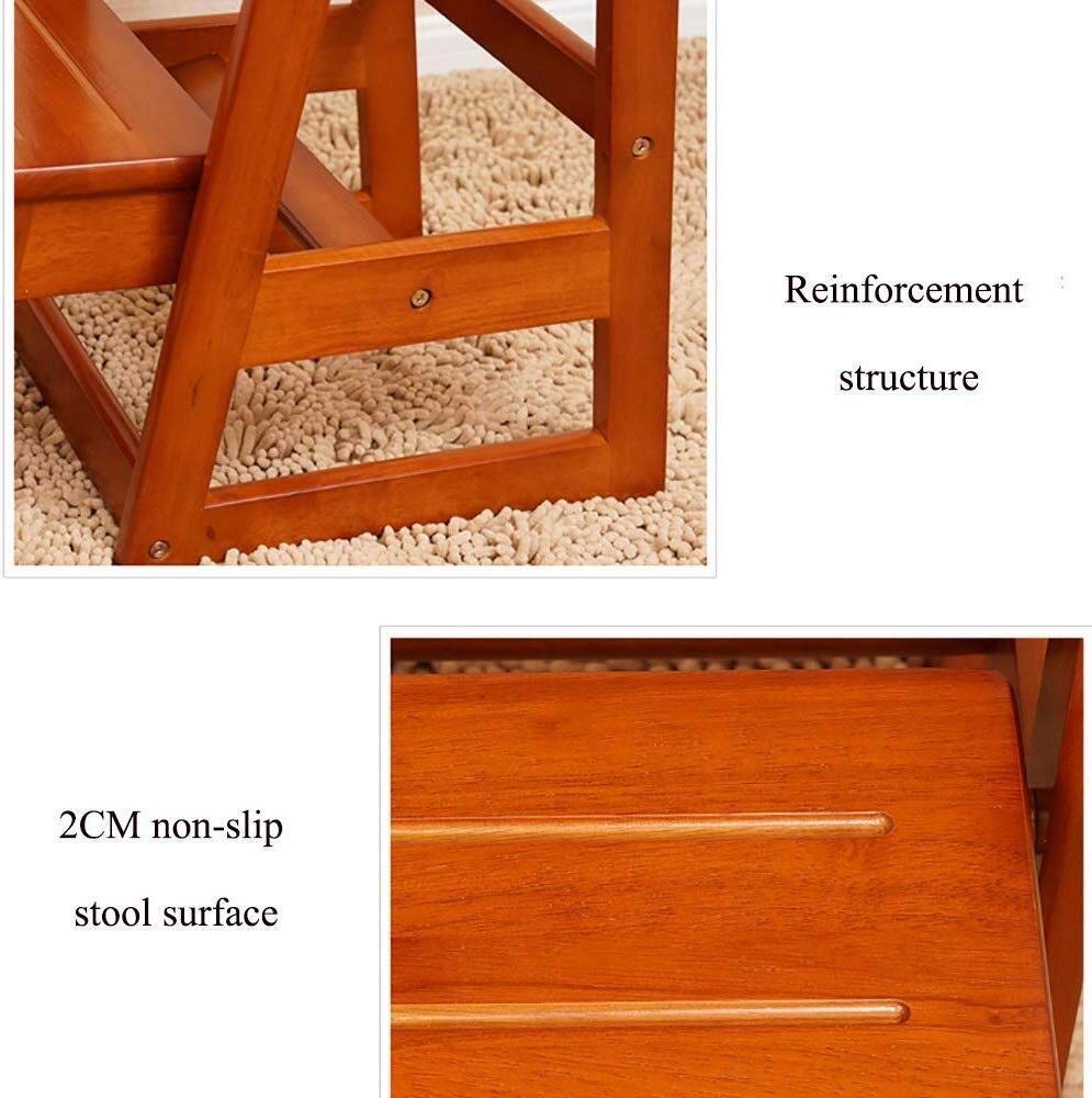 KAZUP 2-Step Wooden Folding Stool - Creative Multifunctional Ladder Step Stool for Home, Kitchen, Bathroom & Kids - Space-Saving & Durable (Color: A) - Perfect for Reaching High Shelves, Organizing & Child Safety