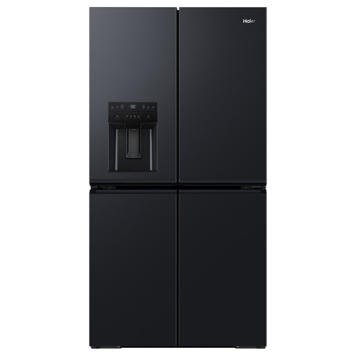 Haier 601L Quad Door Refrigerator with Ice and Water Dispenser - Black Stainless Steel HRF680YZC | Large Capacity French Door Fridge for Family Kitchen, Entertaining & Bulk Grocery Storage