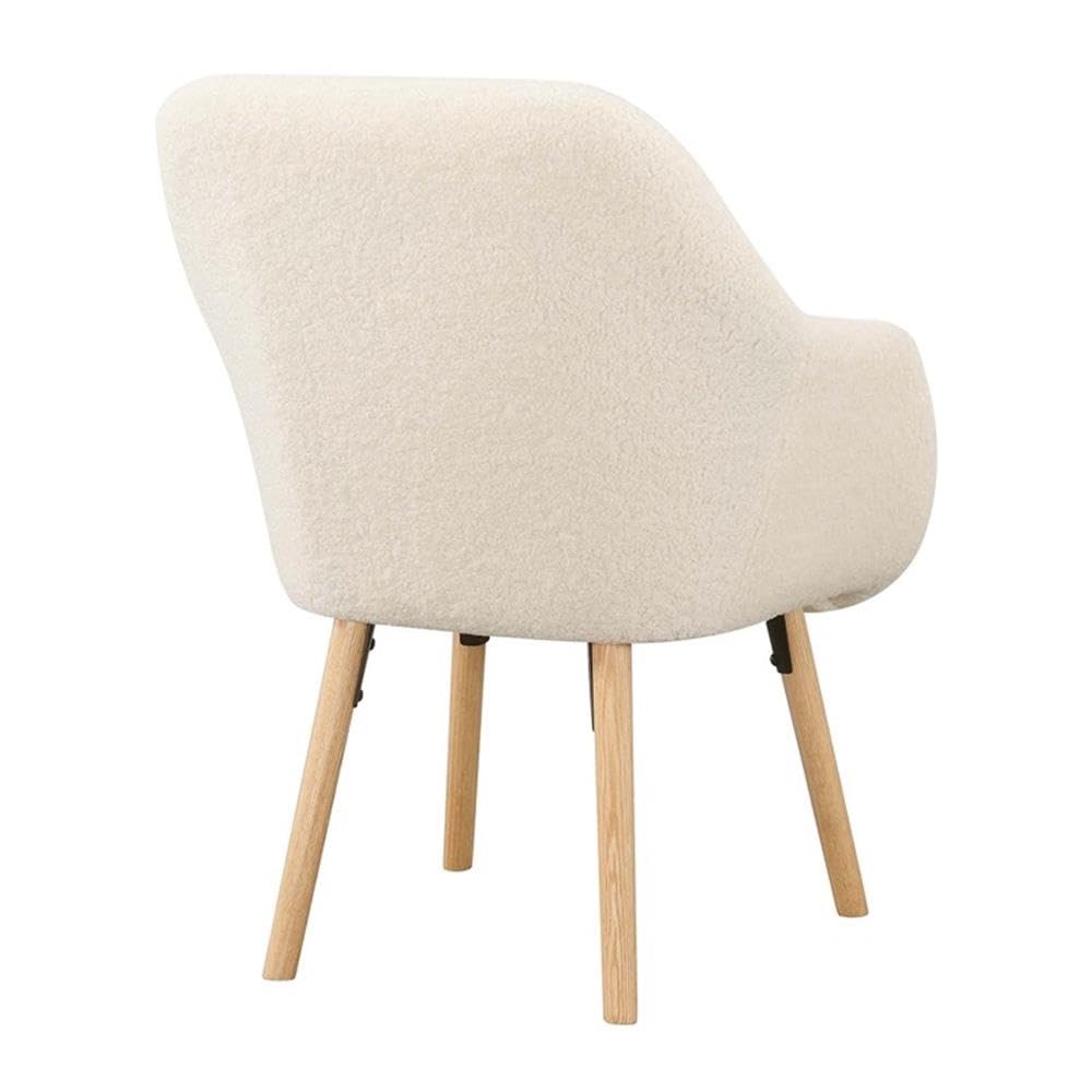 Home Square Charlotte Sherpa Furniture Accent Chair in Off White - Set of 2 Cozy Living Room Chairs for Small Spaces, Perfect for Reading Nook or Bedroom Sitting Area