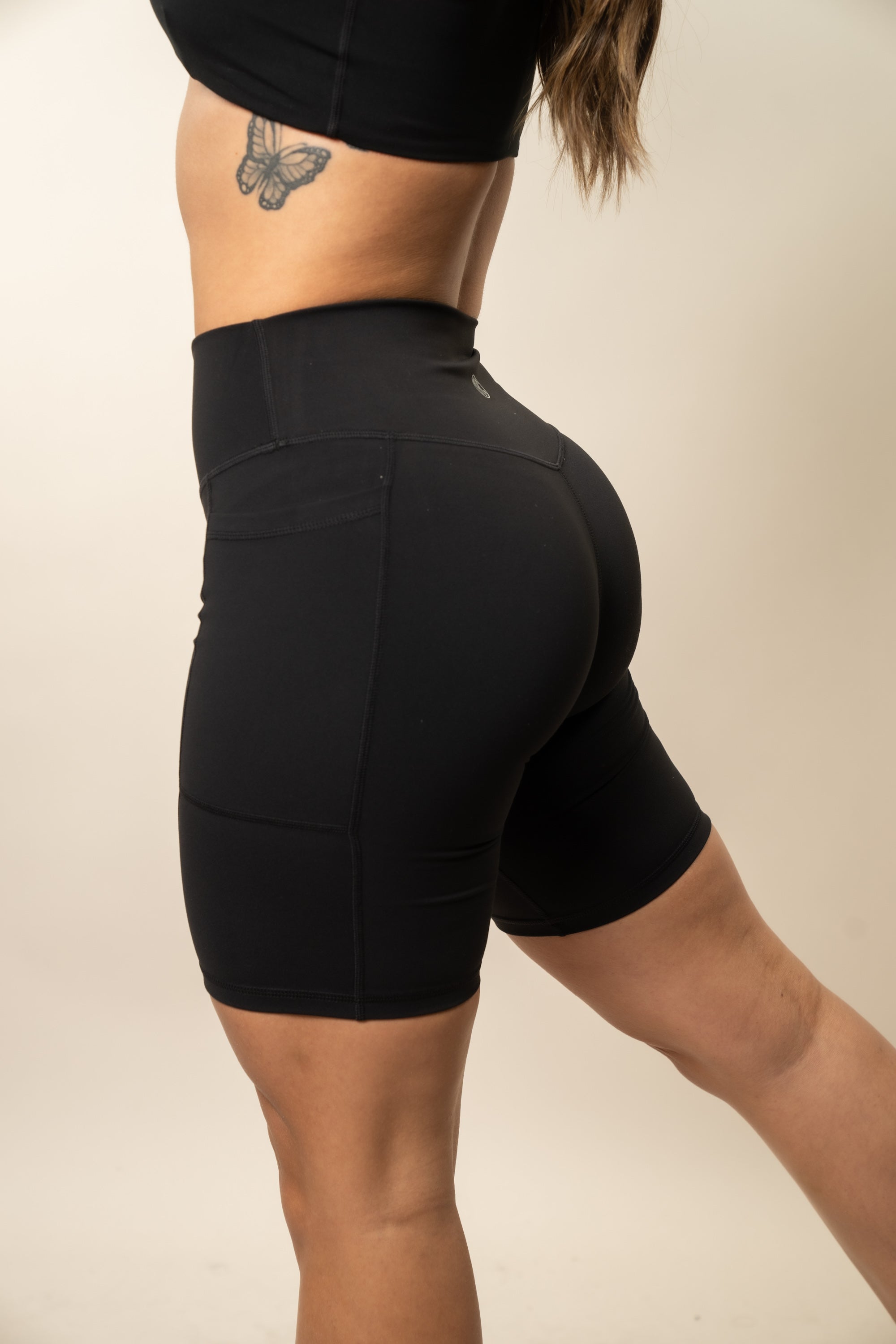 8 Pack Black Pocket Biker Shorts for Women - High Waist Yoga Workout Running Cycling Gym Activewear