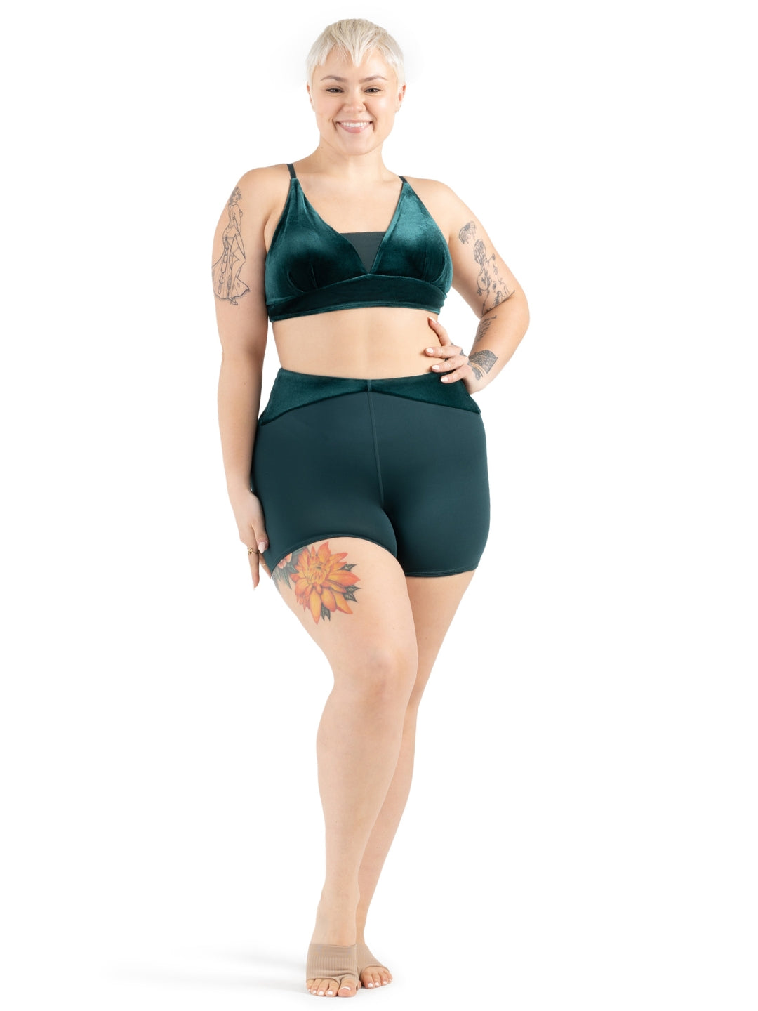 12235W Velvet Forest Viridian Bra Top - Women's Comfortable Stretchy Sports Bra for Yoga, Gym & Everyday Wear