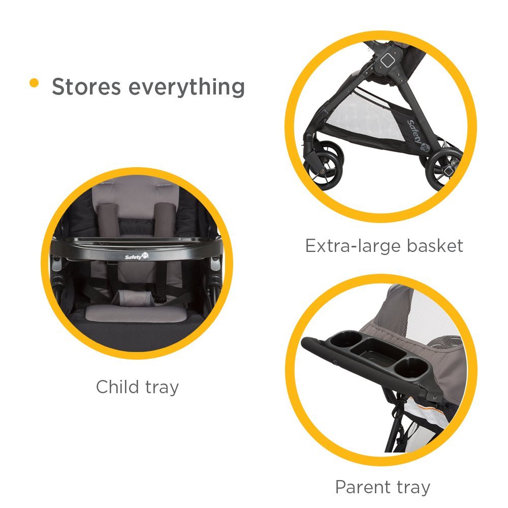 Safety 1st Smooth Ride Travel System Stroller & OnBoard™ FLX Car Seat Combo - Lightweight Infant Stroller with Car Seat for Newborns, Black Cherry | Perfect for Travel, Shopping & Daily Outings