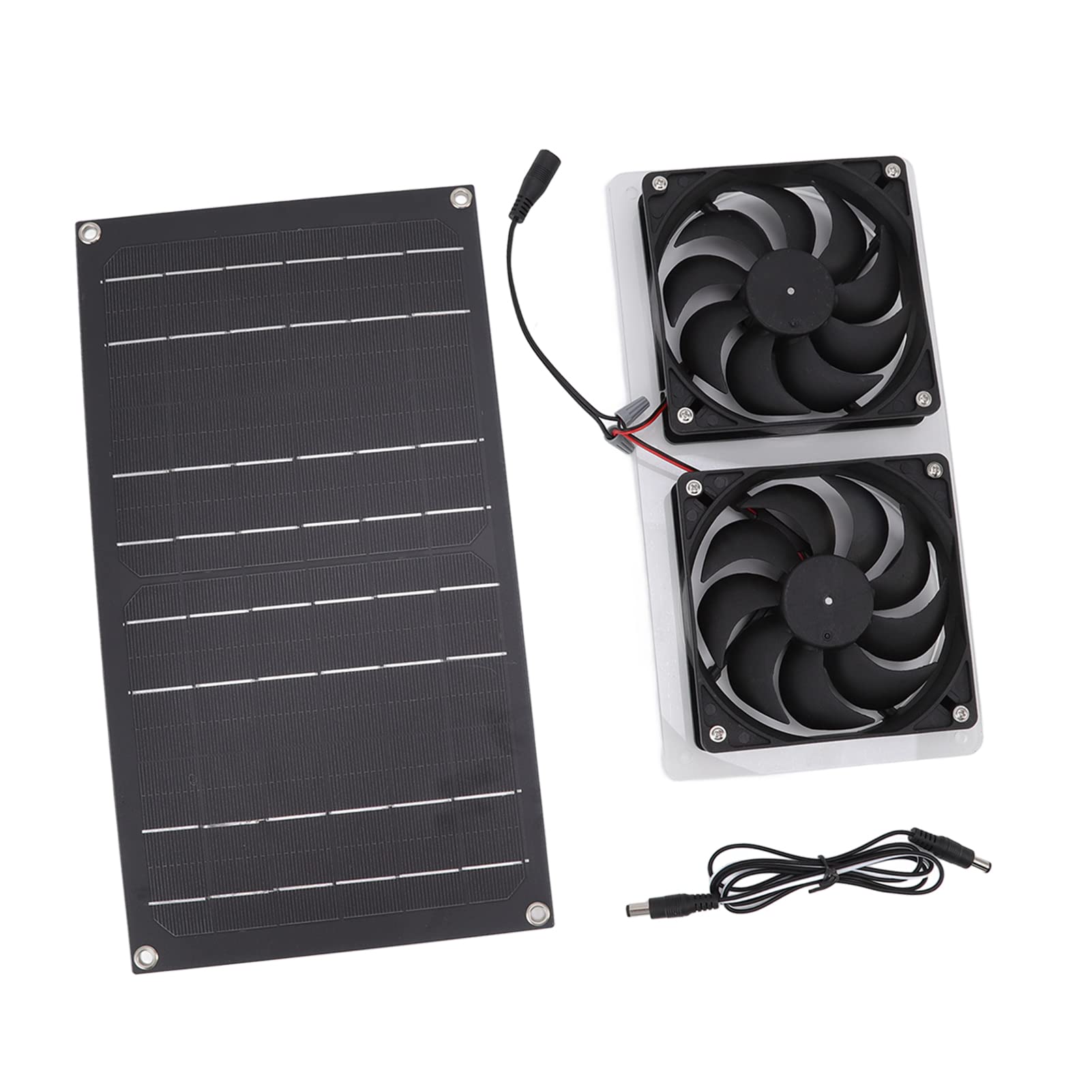 100W Solar Panel Powered Fan - IP67 Waterproof, Low Noise 12V Greenhouse Ventilator Kit with Dual Exhaust Fans | Solar Cooling & Ventilation Fan for Chicken Coops, Pet Houses, Dog Sheds & Greenhouses | Outdoor, RV, Camping & Off-Grid Use