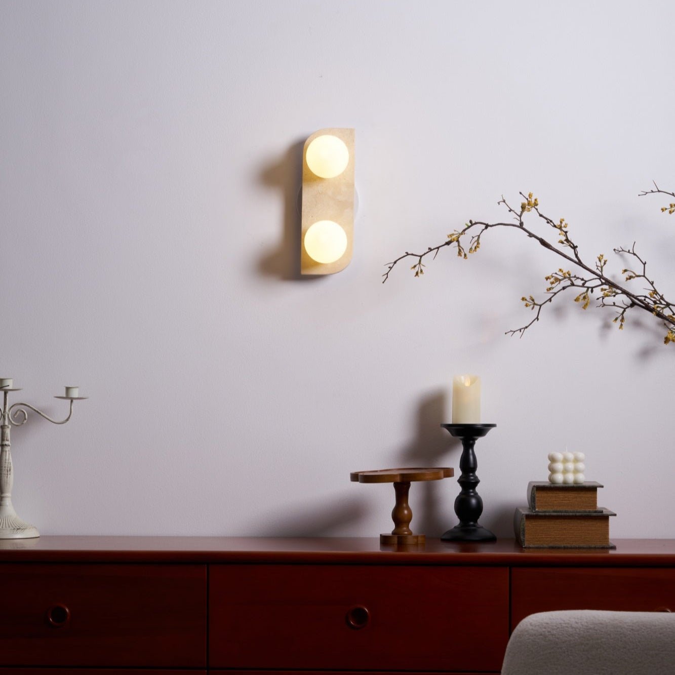 Elysian Travertine Wall Light - Modern Outdoor Sconce for Patio, Garden, and Porch Lighting | Waterproof & Durable Design