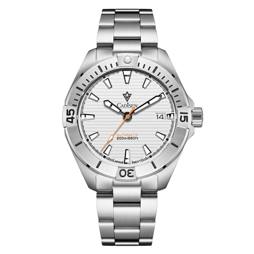 CADISEN Men's Automatic GMT Watch with NH35 Movement - Stainless Steel Band, Mechanical Wristwatch for Men - Perfect for Business, Travel & Everyday Wear