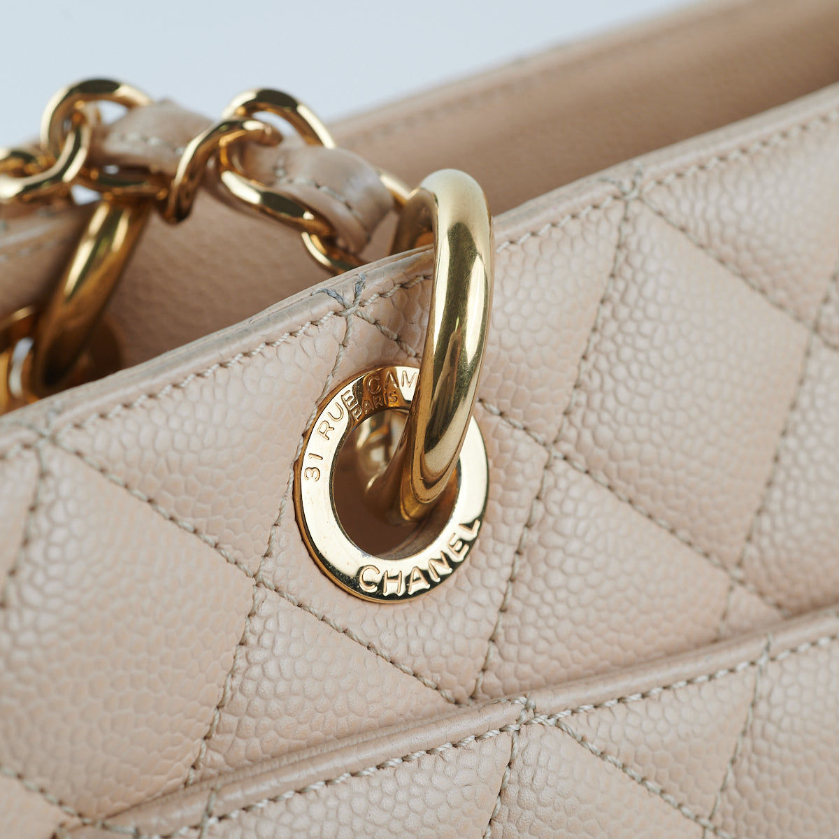 Chanel Caviar Leather Grand Shopping Tote GST Handbag in Beige - Luxury Designer Tote for Women, Perfect for Work, Travel & Everyday Use