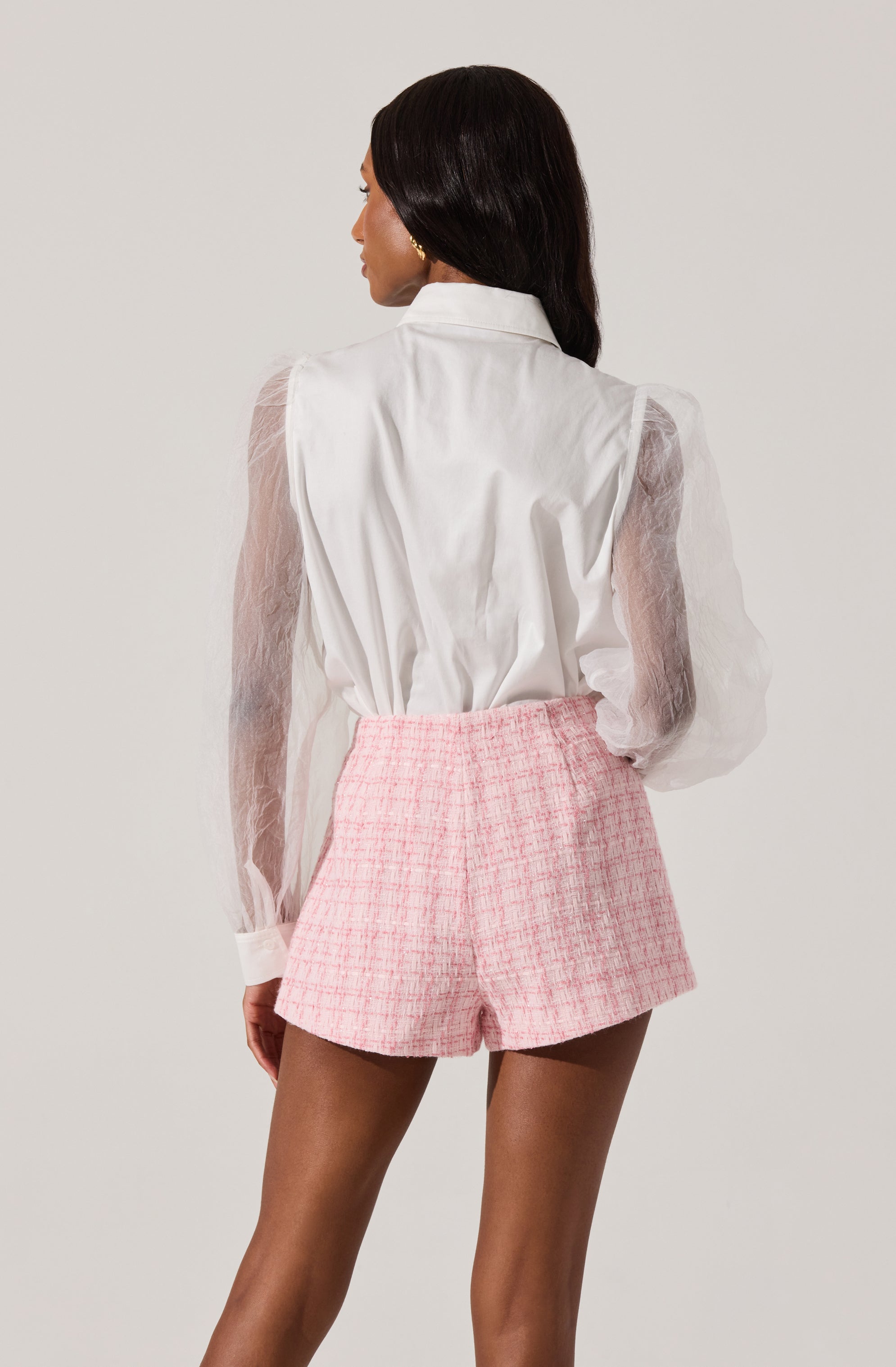 Sheer Long Sleeve Button Up Shirt for Women - Lightweight See-Through Blouse for Office, Date Night & Summer Outfits