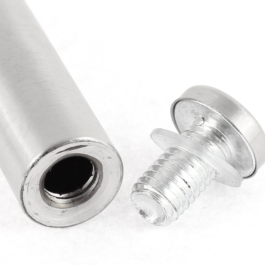 Ruilogod 19mm x 10mm Glass Standoffs for Signage - Silver Tone Hardware (3 Pack) - Perfect for Retail Displays, Trade Show Booths & Office Decor