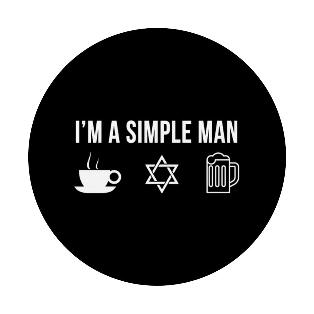 Funny Judaism Simple Man PopSockets Swappable PopGrip - Phone Grip Stand for iPhone & Samsung - Perfect for Jewish Holidays, Gifts & Everyday Use
