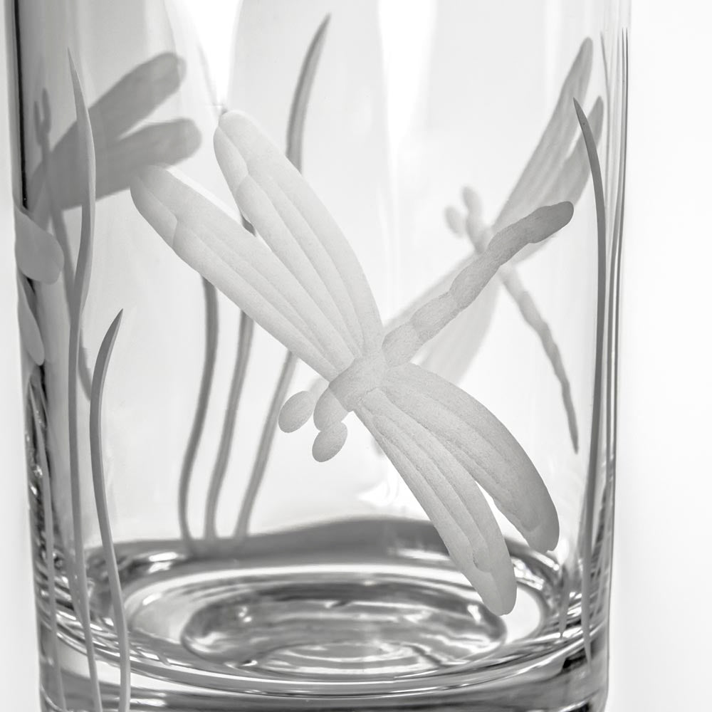 Premium Dragonfly 13oz Double Old Fashioned Glasses - Set of 4 | Heavy Base Cocktail Glasses for Whiskey, Bourbon & Scotch | Perfect for Home Bars, Parties & Gifts