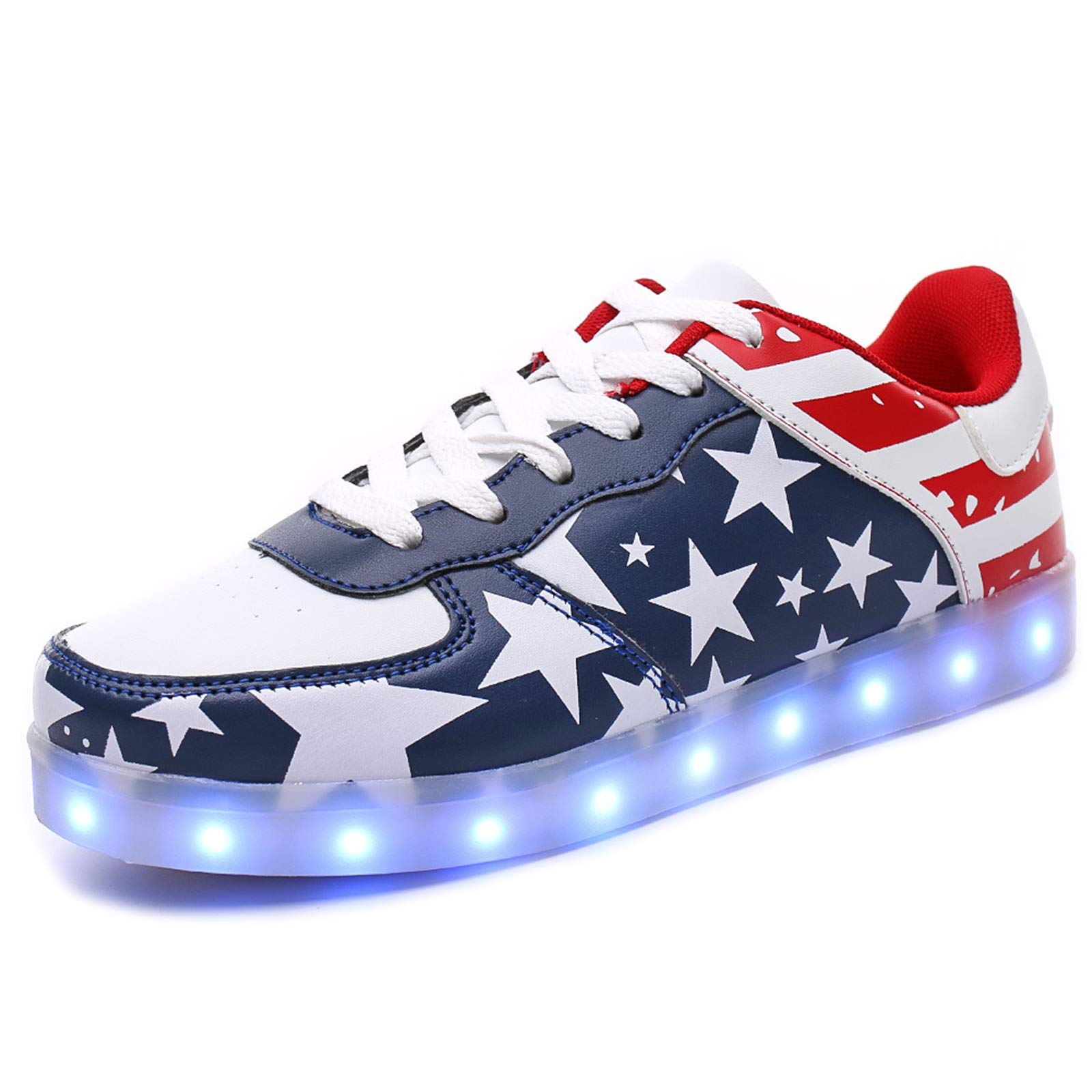 USA Patriotic Flag Sneakers for Men & Women - American Flag Fashion Shoes for Independence Day & President Day Celebrations - Perfect for Parades, Parties & Patriotic Events