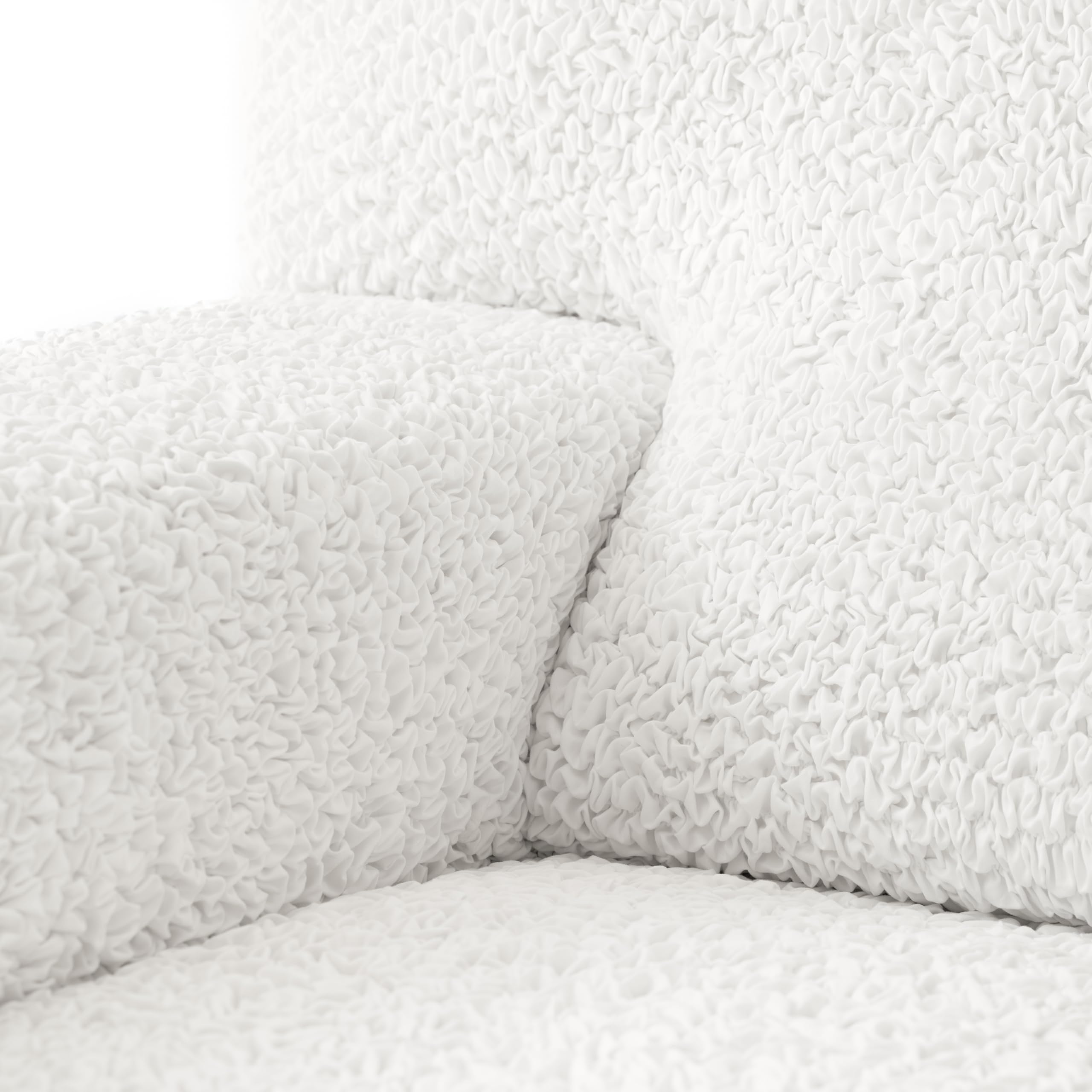 PAULATO BY GA.I.CO. Recliner Sofa Cover - Stretchable 1-Piece Slipcover for Reclining Couches - Soft Polyester Fabric Furniture Protector - Microfiber Collection in Crisp White - Perfect for Living Room, Home Theater & Family Room Protection