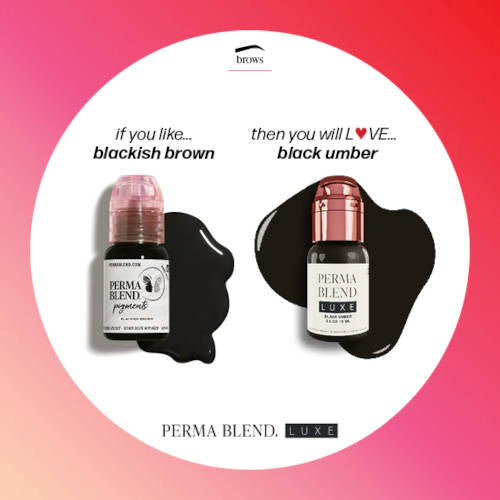 Perma Blend Luxe Black Umber Pigment - Professional Tattoo Ink for Artists - Perfect for Permanent Makeup & Cosmetic Tattooing