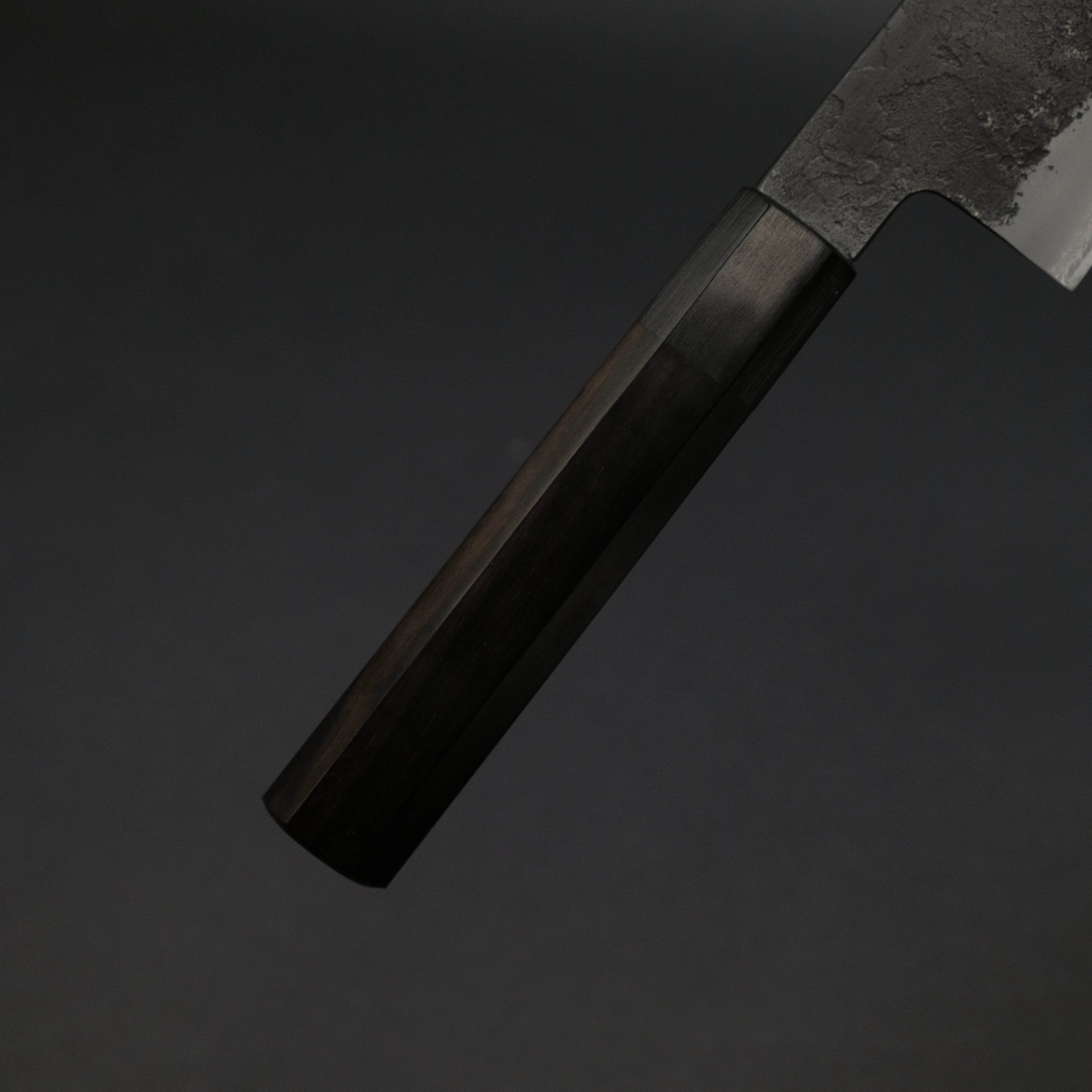 Premium Mutsumi Blue Super Kurouchi Nashiji Santoku Knife 180mm - Handcrafted Japanese Chef Knife with Ebony Wood Handle - Perfect for Slicing, Dicing & Chopping Vegetables, Meat & Fish