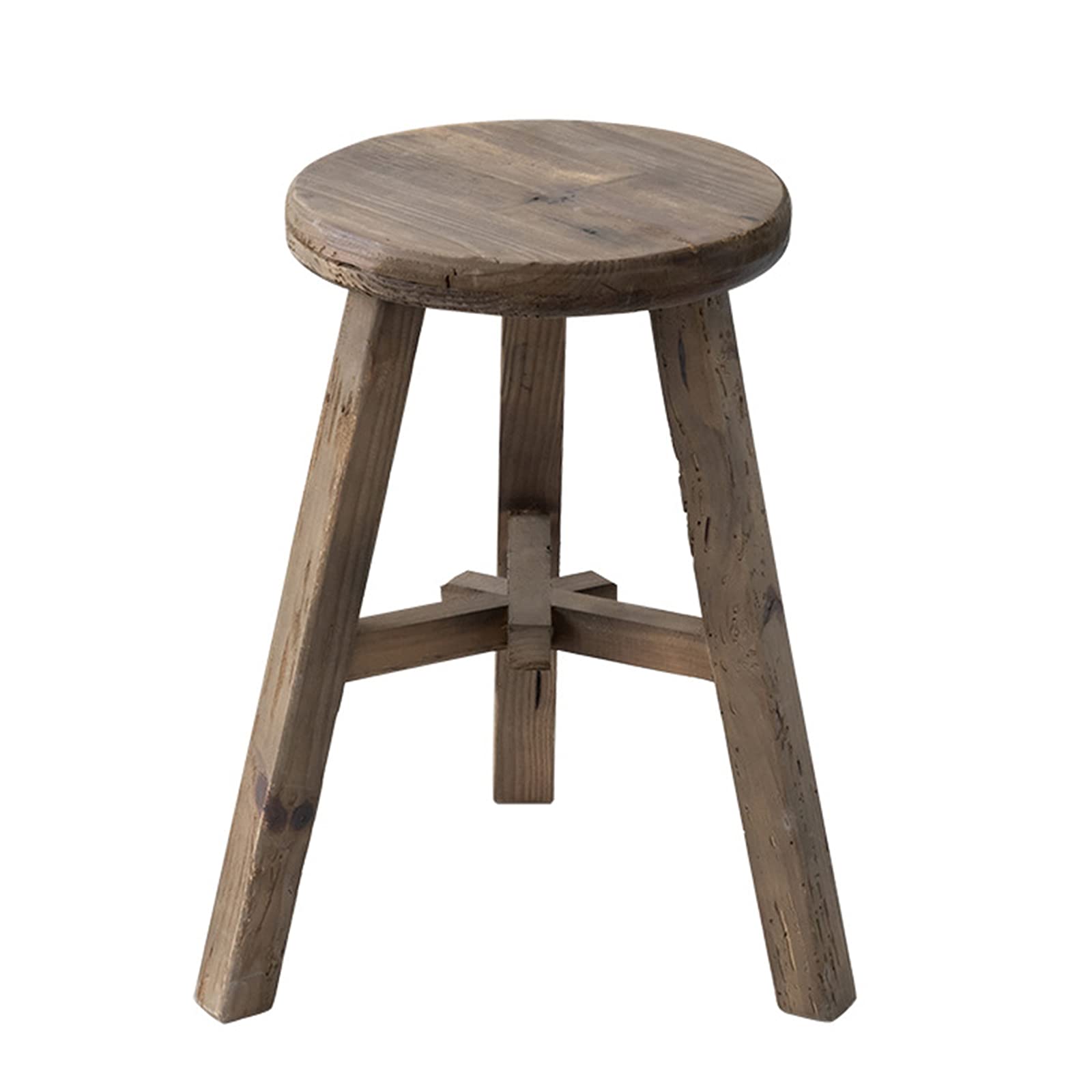 Vintage Style 3-Leg Wooden Stool - 11.8
