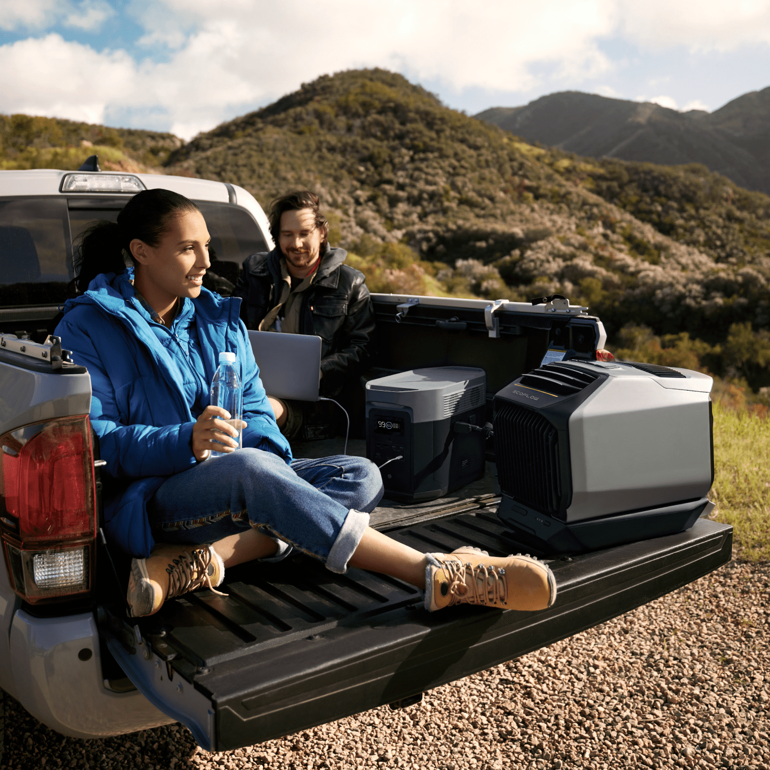 EcoFlow WAVE 2 Portable Air Conditioner & EcoFlow DELTA 2 Portable Power Station with XT150 Solar Connector - Perfect for Camping, RV Travel & Emergency Power Backup