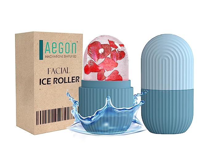 Ice Roller for Face, Eyes & Neck – Cooling Facial Massager for Glowing & Tightened Skin | Reusable Silicone Ice Roller for Puffiness, Wrinkles & Relaxation | Perfect for Morning Routine & Post-Workout Recovery