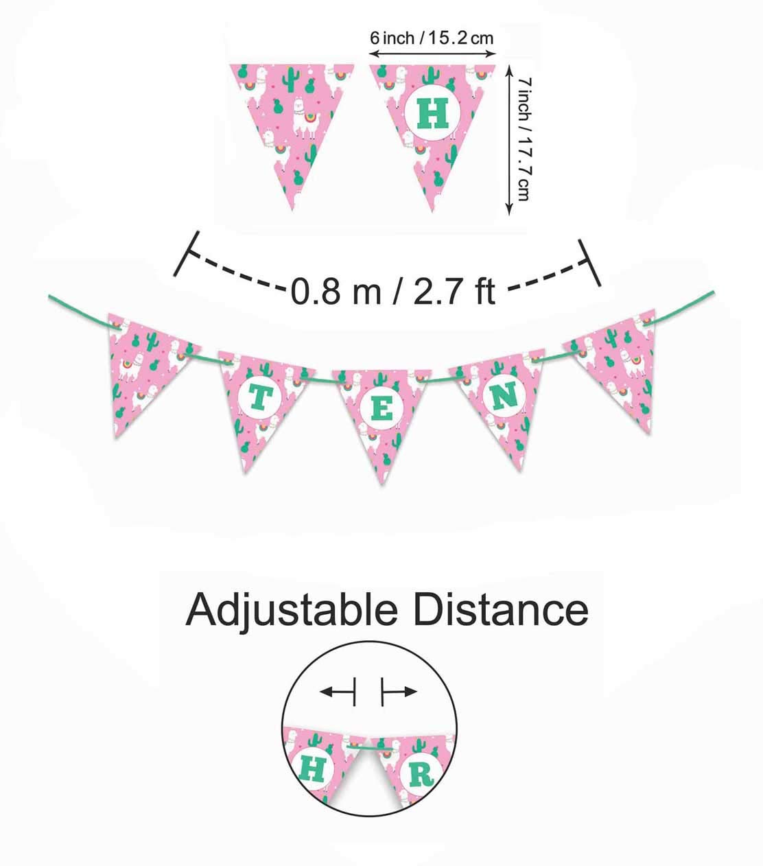 I Am Ten Pennant Banner - Striped Birthday Party Decorations for Boys, Kids Room Decor & Party Garland - Perfect for Birthday Celebrations, Classroom Decor, and Photo Backdrops