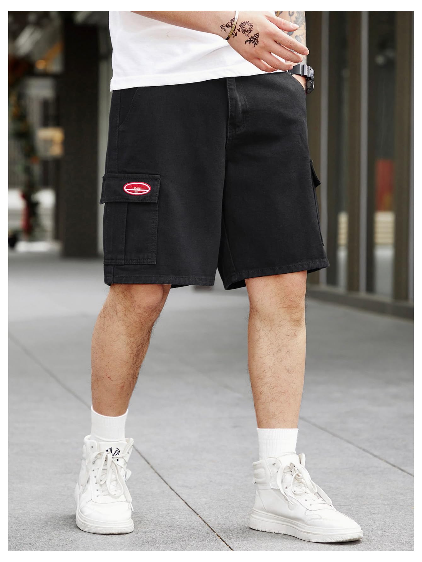 Verdusa Men's Straight Leg Denim Cargo Shorts - Casual Bermuda Jean Shorts for Men | Comfortable & Stylish Summer Shorts for Outdoor Activities, Travel & Everyday Wear