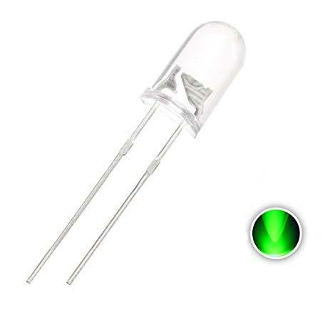 10mm Green Flashing LED Light - High Brightness Blinking LED for DIY Electronics, Halloween Decorations, and Party Lighting