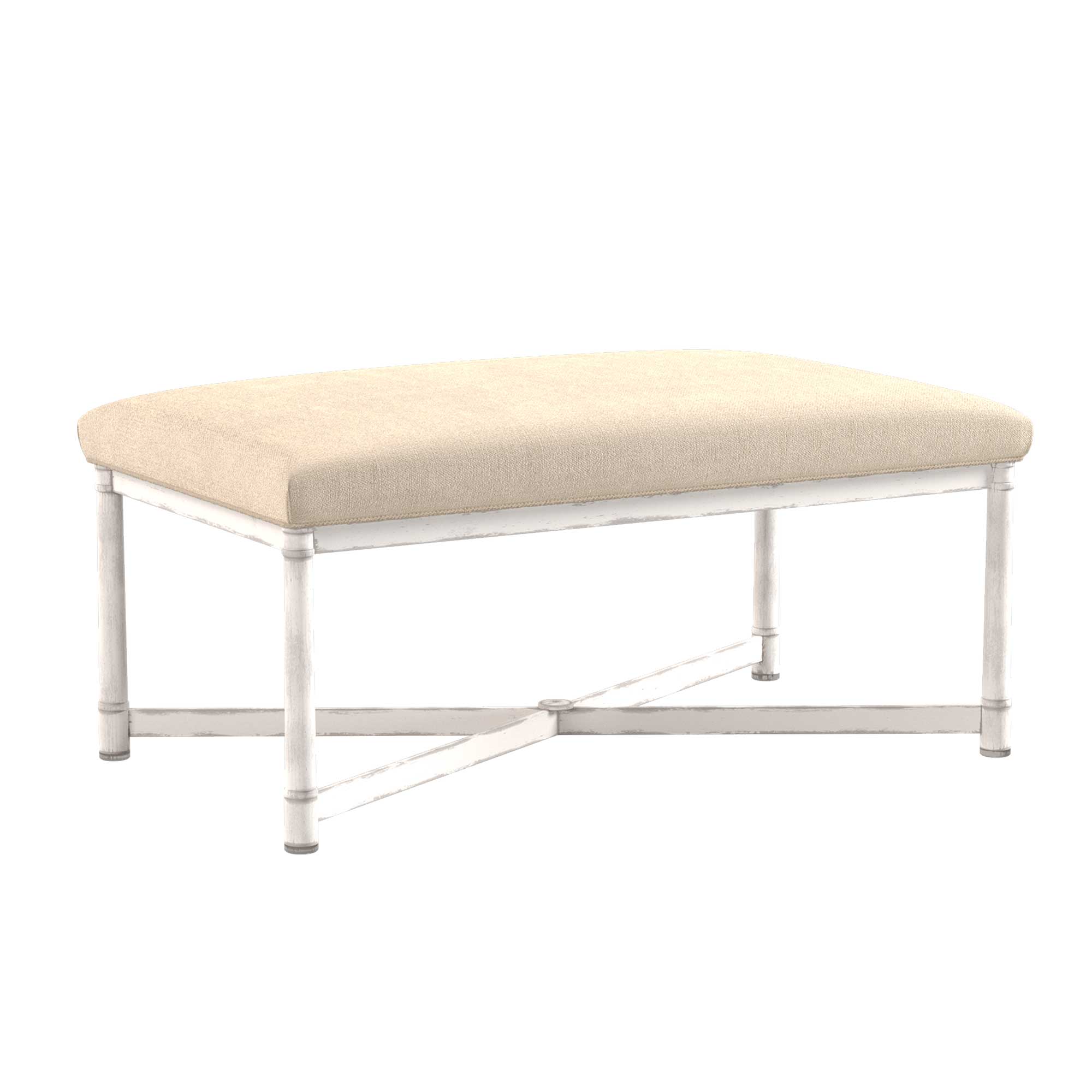 Boxwood Rectangular Upholstered Top Ottoman - Stylish Footrest and Extra Seating for Living Room, Bedroom or Office