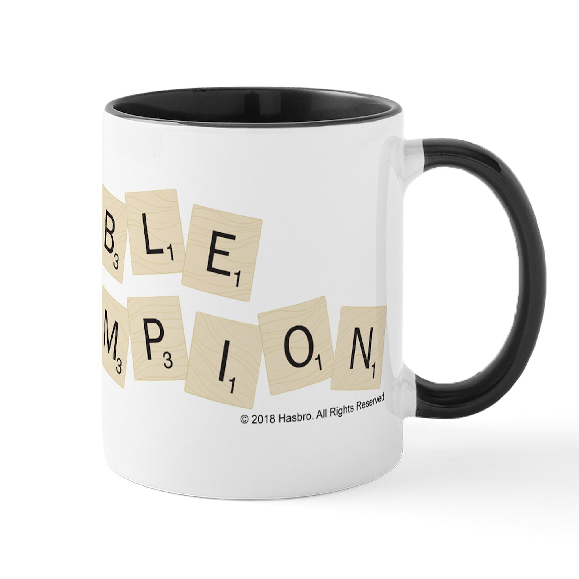Scrabble Champion 11 oz (325 ml) Ceramic Coffee Mug - Perfect for Tea, Hot Chocolate & Office Use - Gift for Board Game Lovers & Word Puzzle Fans